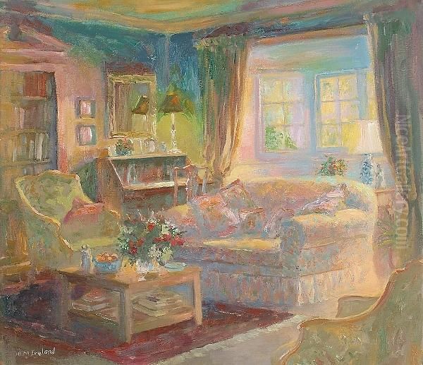 Evening Light, Interior Oil Painting by William Addison Ireland