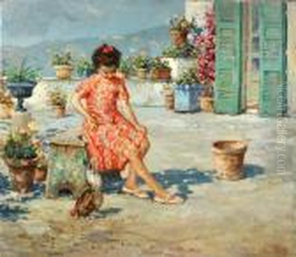 In Terrazza Oil Painting by Vincenzo Irolli