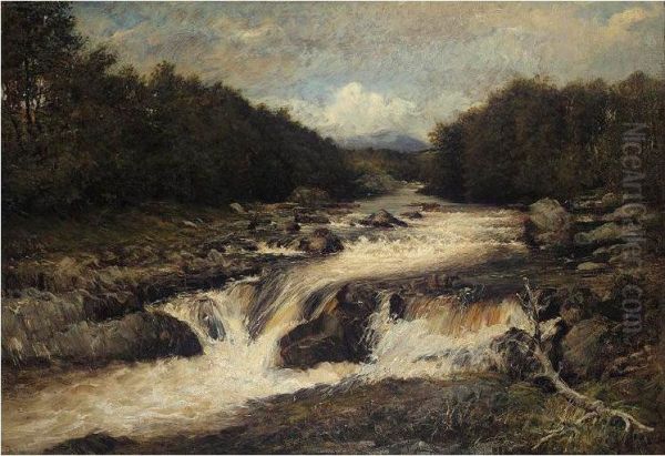 A Highland Stream Oil Painting by James Irvine