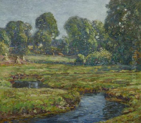 Grazing In The Pasture Oil Painting by Wilson Henry Irvine