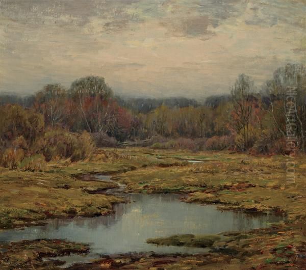 Marsh In Autumn Oil Painting by Wilson Henry Irvine