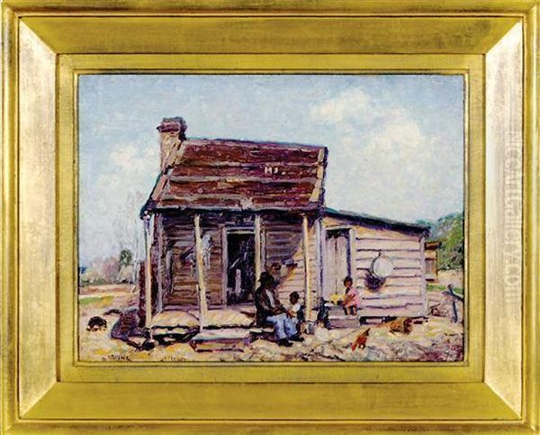 Far South Cheraw, Combahee Plantation Cabin Oil Painting by Wilson Henry Irvine