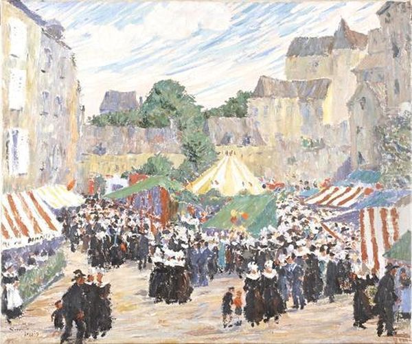 French Carnival Scene Oil Painting by Greville Irwin