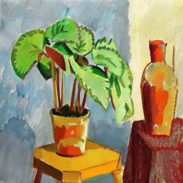 Still Life With A Begonia Oil Painting by Karl Isakson