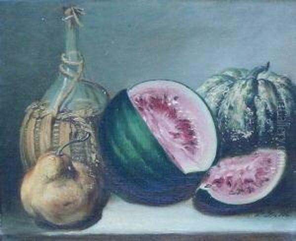 Stilleben Mit Melone Oil Painting by Pietro Isella