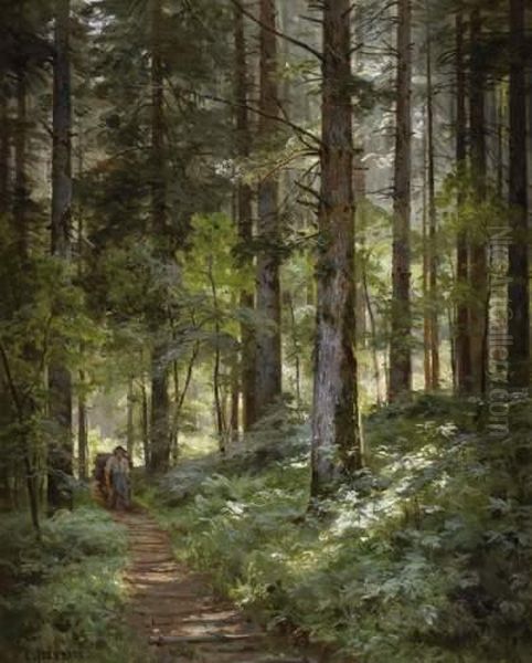 Sous Bois Oil Painting by Marie-Victor Emile Isenbart