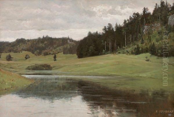 Paysage Franc-comtois Oil Painting by Marie-Victor Emile Isenbart