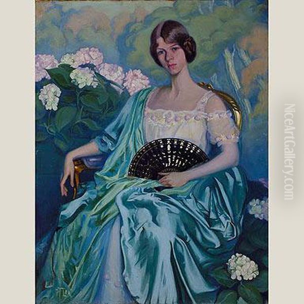 La Dama De Azul Oil Painting by Wilfred Adolf Isler