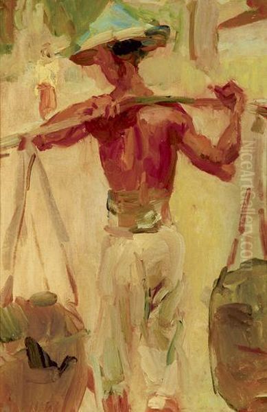 Water Carrier Oil Painting by Isaac Israels