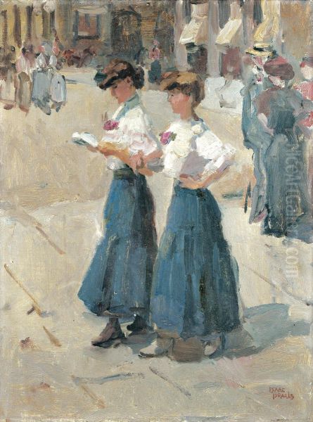 Midinettes On The PlaÂ‚ce Vendome, Paris Oil Painting by Isaac Israels