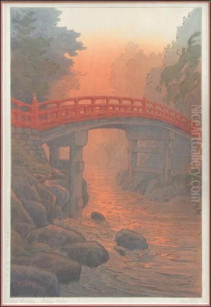 Red Bridge,nikko Oil Painting by Yuhan Ito