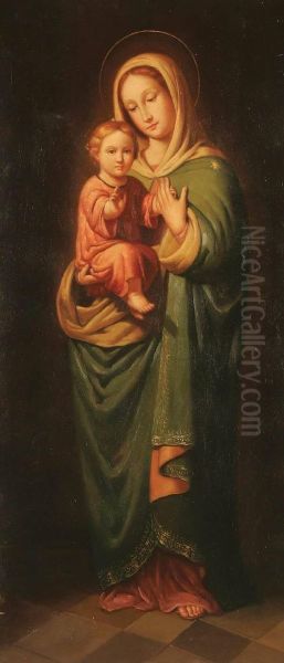 The Madonna And Child Oil Painting by Franz Ittenbach