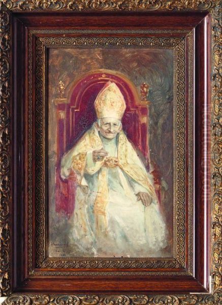 Retrato Del Papa Leon Xiii Oil Painting by Leandro Izaguirre