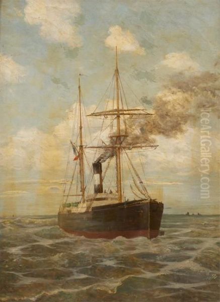 Cargo Mixte Oil Painting by E.G. Jaboneau