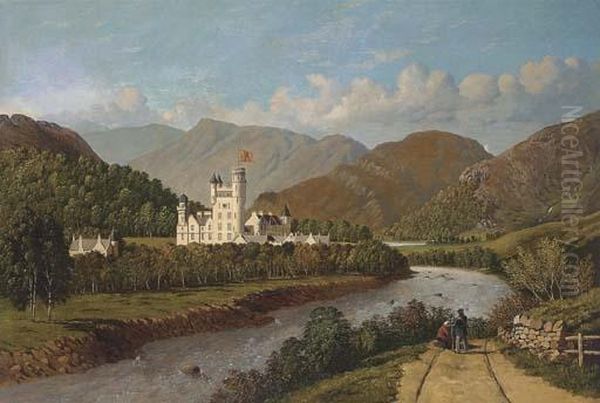 Balmoral Castle, From The Banks Of The River Dee Oil Painting by Pattie Jack