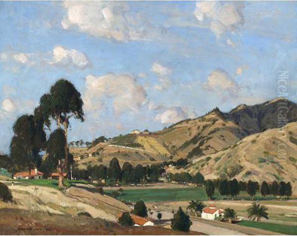 Hillside Landscape Oil Painting by Richard Jack