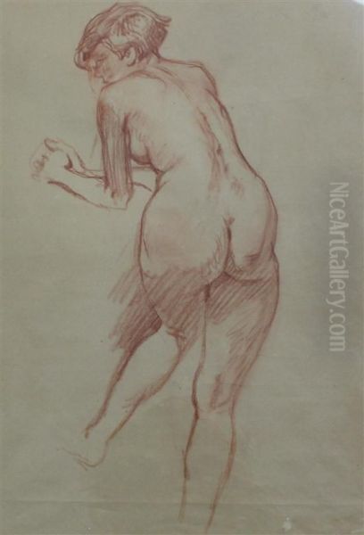 Nude Study Oil Painting by Albert Edward Jackson