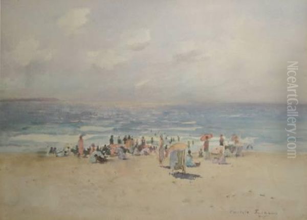 Sydney Beach Scene Oil Painting by Carlyle Jackson