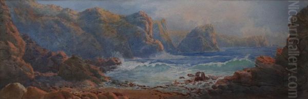 Kynance Cove And Lizard Point Oil Painting by Frederick William Jackson