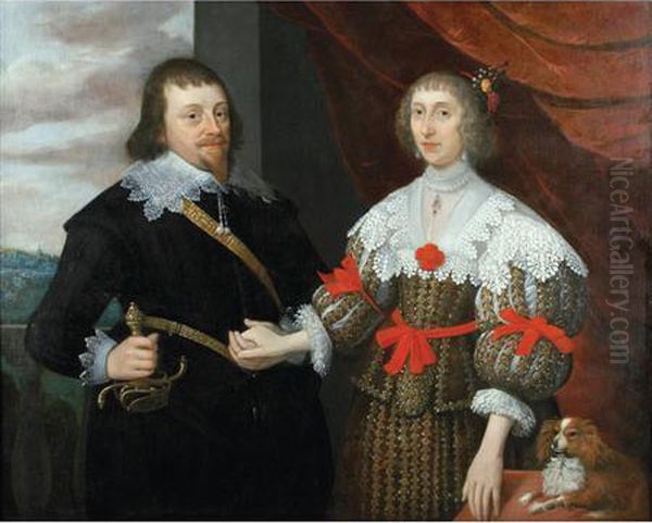 Portrait Of A Husband And Wife Oil Painting by Gilbert Jackson