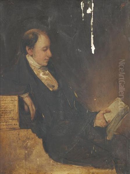 Portrait Sketch Of A Seated Gentleman Oil Painting by John Jackson