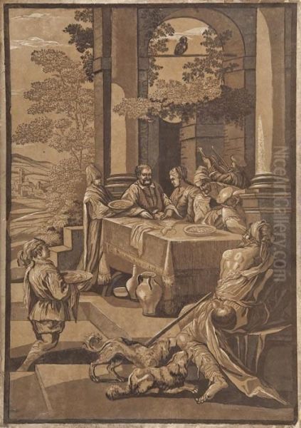 Lazarus At The Rich Man's Table by John Baptist Jackson Of Batersea