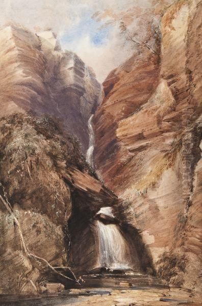 Waterfall Oil Painting by Samuel Jackson