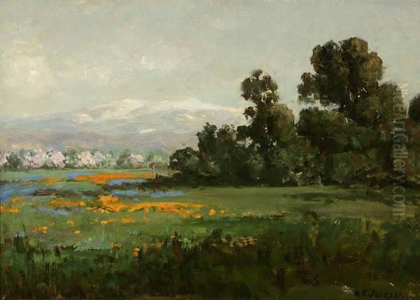 California Landscape With Poppies Oil Painting by William Jackson