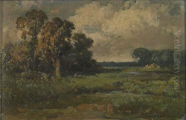 Oak Trees In Yolo County Oil Painting by William Jackson