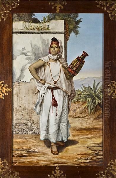 Algerian Woman Carrying A Jug by Elizabeth Jacobber