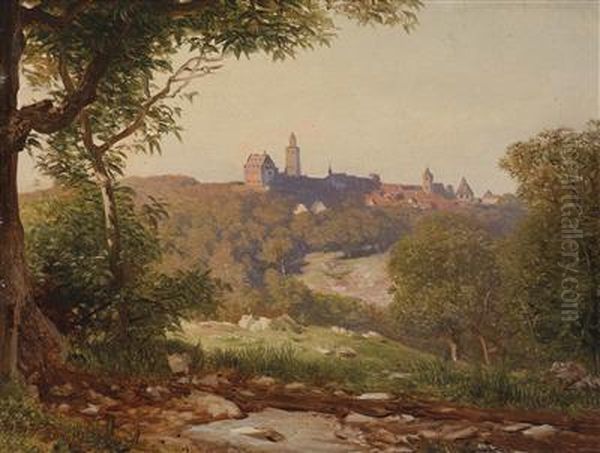 Scene Of Thuringen Oil Painting by Otto Reinhard Jacobi