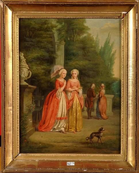 La Promenade Au Parc Oil Painting by Francois Jacobs