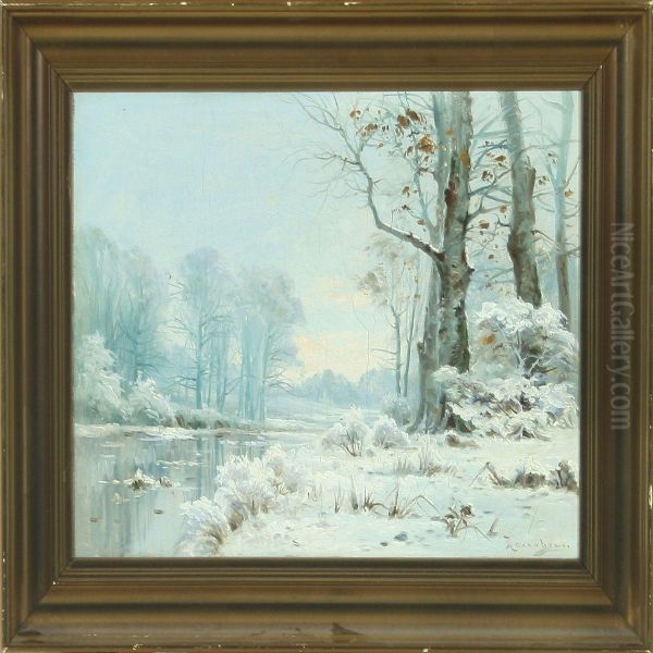 Winther Landscape Oil Painting by A. G. Jacobsen