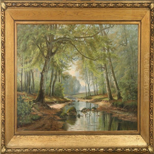 Scenery On A Springday Oil Painting by A. G. Jacobsen