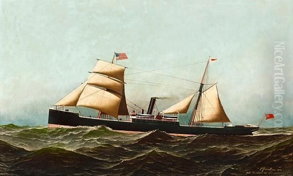 The Sail/steamer Oil Painting by Antonio Nicolo Gasparo Jacobsen