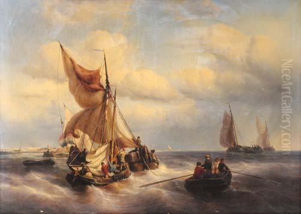 Marine Oil Painting by Jacobus Albertus Michael Jacobs