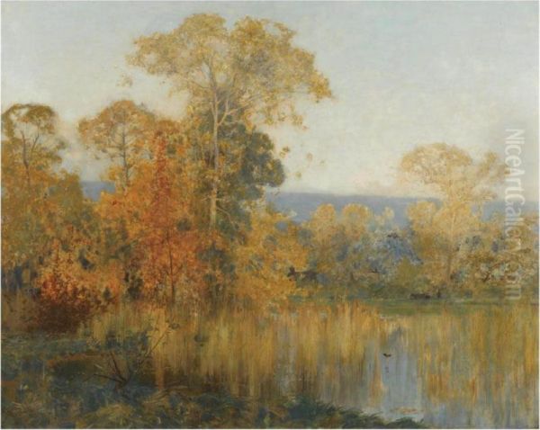 Morning Oil Painting by Sir Alfred East