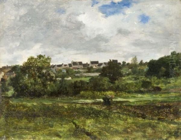 Vue De Mareil Marly Oil Painting by Marie Ferdinand Jacomin