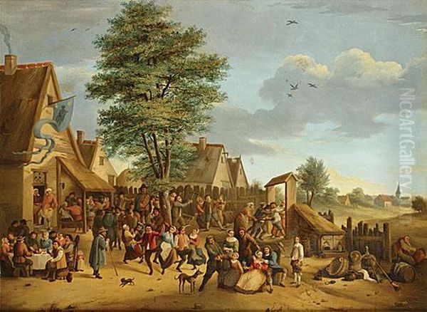 Fete Du Village Oil Painting by Joseph Jacops