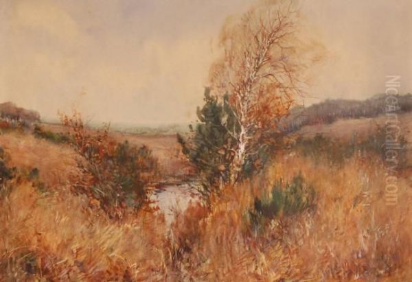 Rural Landscape Oil Painting by Charles Celestin Jacquet