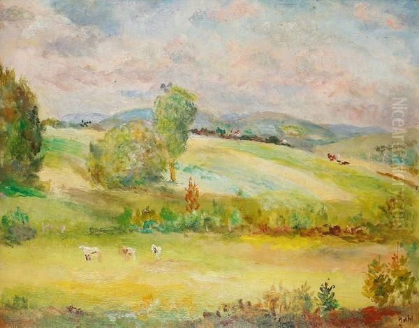 Paysage De Plaine Oil Painting by Ladislas Jahl