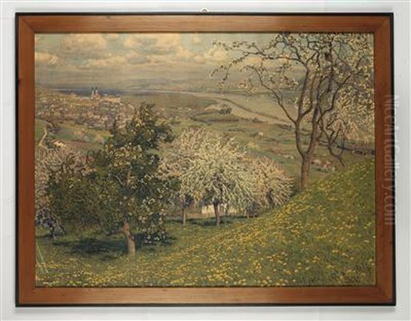 Ansicht Von Klosterneuburg Oil Painting by Gustav Jahn