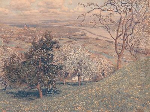 Fruhling Oil Painting by Gustav Jahn