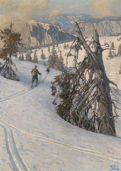 Motiv Aus Dem Rax-schneeberggebiet Oil Painting by Gustav Jahn