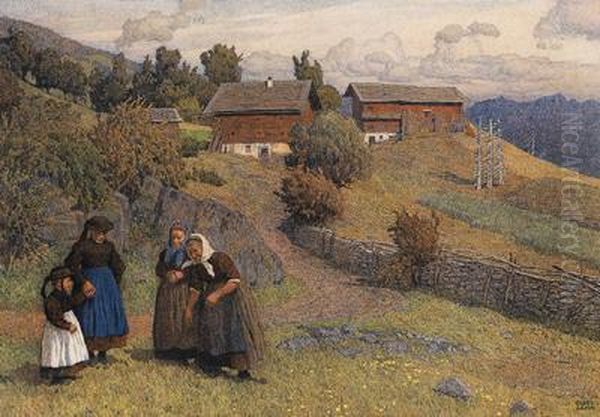 Drei Generationen Oil Painting by Gustav Jahn