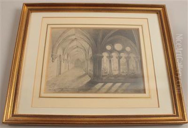 The Cloister In Heiligenkreuz Oil Painting by Heinrich Jakesch