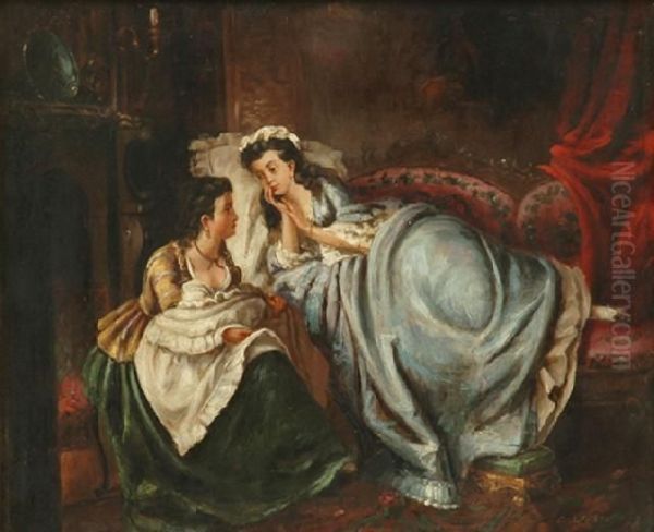 Nursing Mother Oil Painting by Charles Francois Jalabert