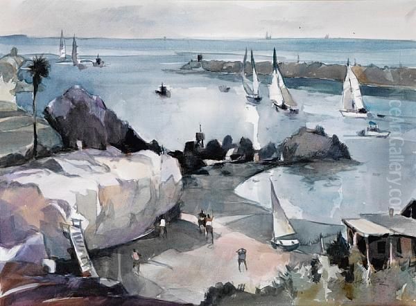 Corona Del Mar Oil Painting by George James