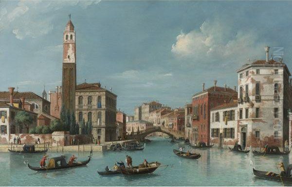 View Of The Entrance To The Cannareggio Canal Oil Painting by William James