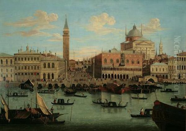 View Of St. Mark's Square And Doge's Palace, Capriccio, Venice Oil Painting by William James